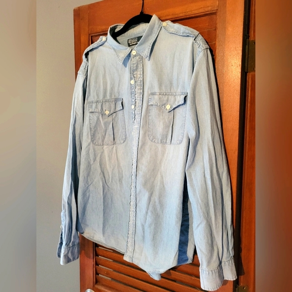 Like new denim Polo by Ralph Lauren button down shirt - Picture 2 of 4